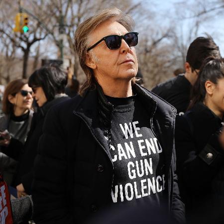 Paul McCartney em marcha contra armas de fogo nos EUA - Spencer Platt/Getty Images/AFP