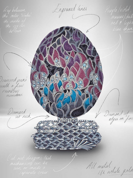 Informe publicitário que anunciou o porta-joias em formato de ovo - Reprodução/Twitter/@OfficialFaberge