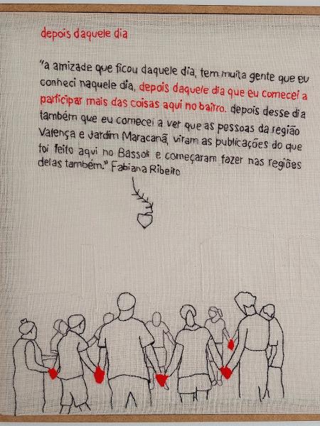 Clarissa bordou as frases que ouviu de mulheres no Residencial Jardim Bassoli Clarissa bordou as frases que ouviu de mulheres no Residencial Jardim Bassoli