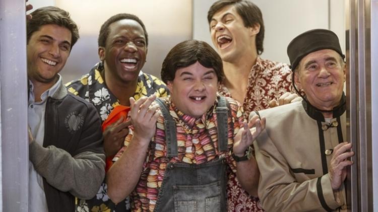 Didi (Renato Aragão), Zaca (Gui Santana), Dedeco (Bruno Gissoni) e Mussa (Mumuzinho) e Didico (Lucas Veloso) - Ricardo Borges/TV Globo - Ricardo Borges/TV Globo