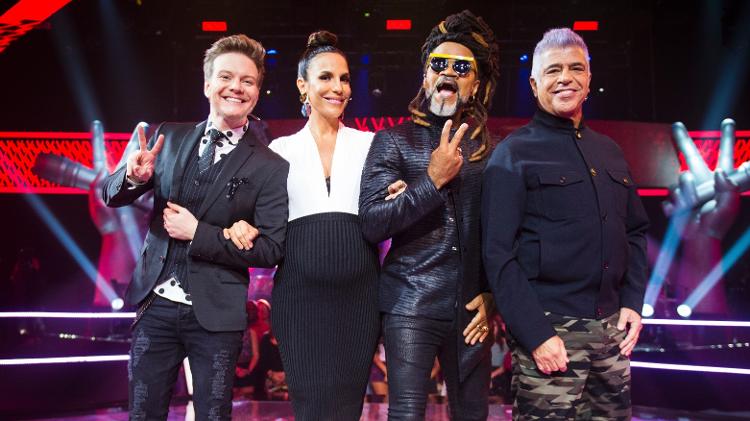 Michel Teló, Ivete Sangalo, Carlinhos Brown e Lulu Santos, técnicos do "The Voice Brasil" - João Miguel Júnior/TV Globo - João Miguel Júnior/TV Globo