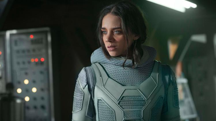 Hannah John-Kamen em cena de "Homem-Formiga e a Vespa" Hannah John-Kamen em cena de "Homem-Formiga e a Vespa"