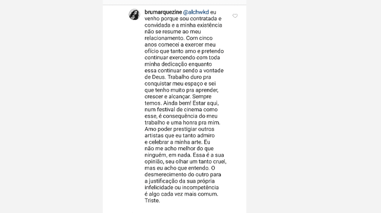 Bruna rebate crítica de seguidora - Reprodução/Instagram - Reprodução/Instagram