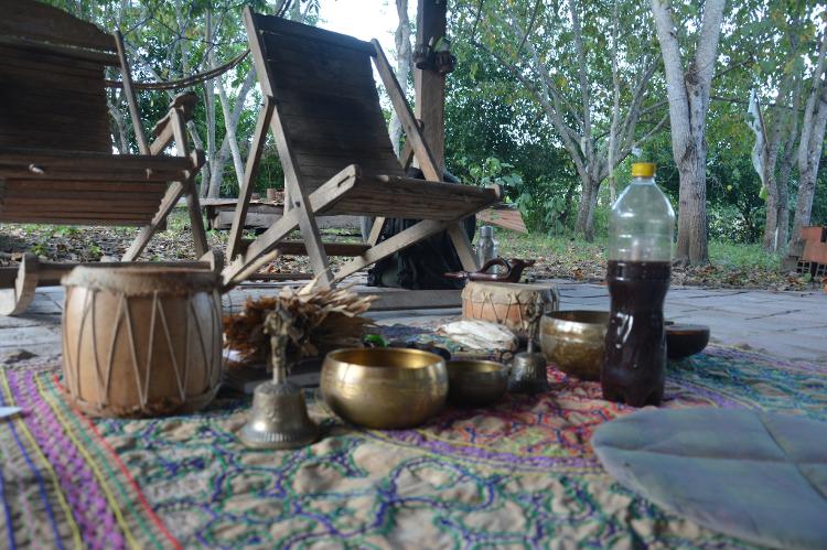 Objetos utilizados nas sessões com ayahuasca 