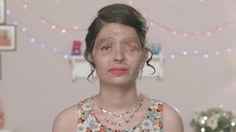 Reshma Qureshi é o rosto de campanha para endurecimento de leis de vendas de ácidos - Reprodução/still