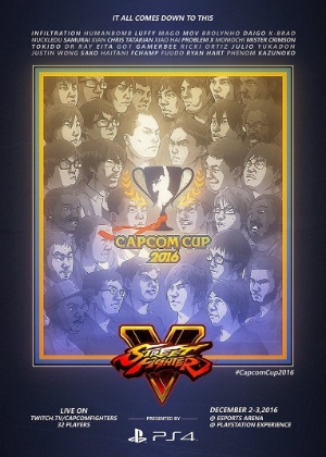 Pôster do torneio lembra capa de jogos da série "Marvel vs. Capcom" - Reprodução