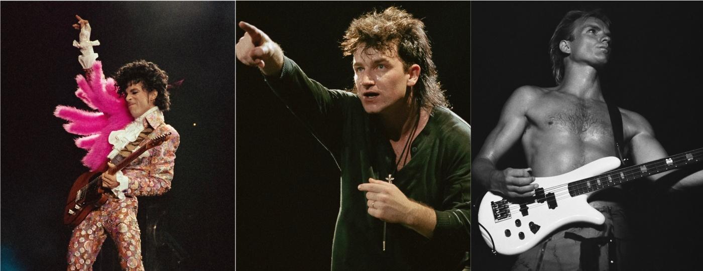 Prince, Bono e Sting em retratos feitos pelo fotógrafo Julian David Stone - Julian David Stone/Acervo Pessoal
