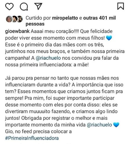 Giovanna Ewbank se confunde e deixa passar instruções do patrocinador em post - Reprodução/Instagram - Reprodução/Instagram