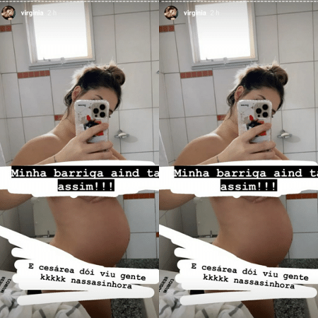 Virginia Fonseca mostra cicatriz de cesárea 18 dias após parto: ''Tenho que  tomar bastante cuidado