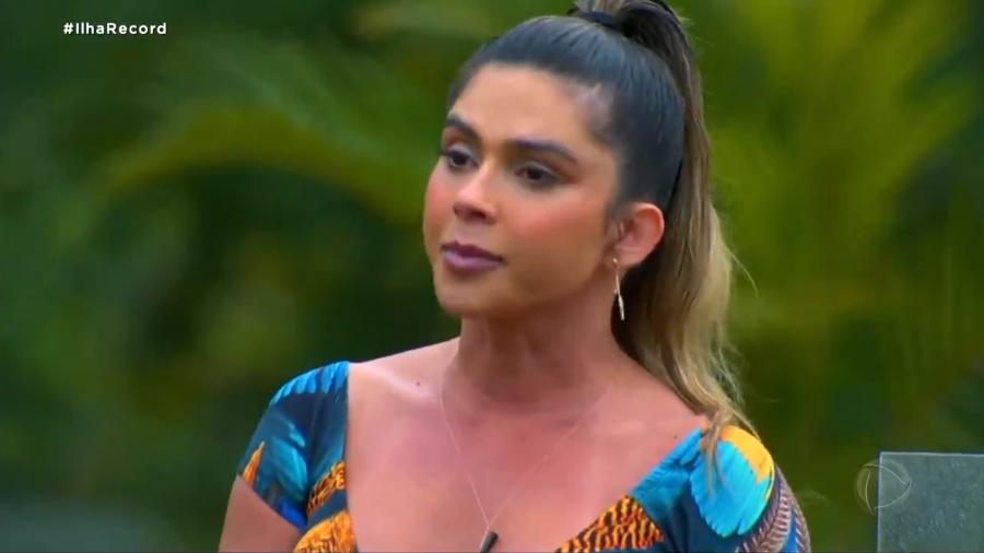 Nadja Pessoa falou sobre Mirella em dinâmica na "Ilha Record" - Reprodução/Record TV