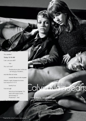 Calvin Klein se inspirou em conversas quentes do Tinder para fazer fotos de nova campanha - Divulgação
