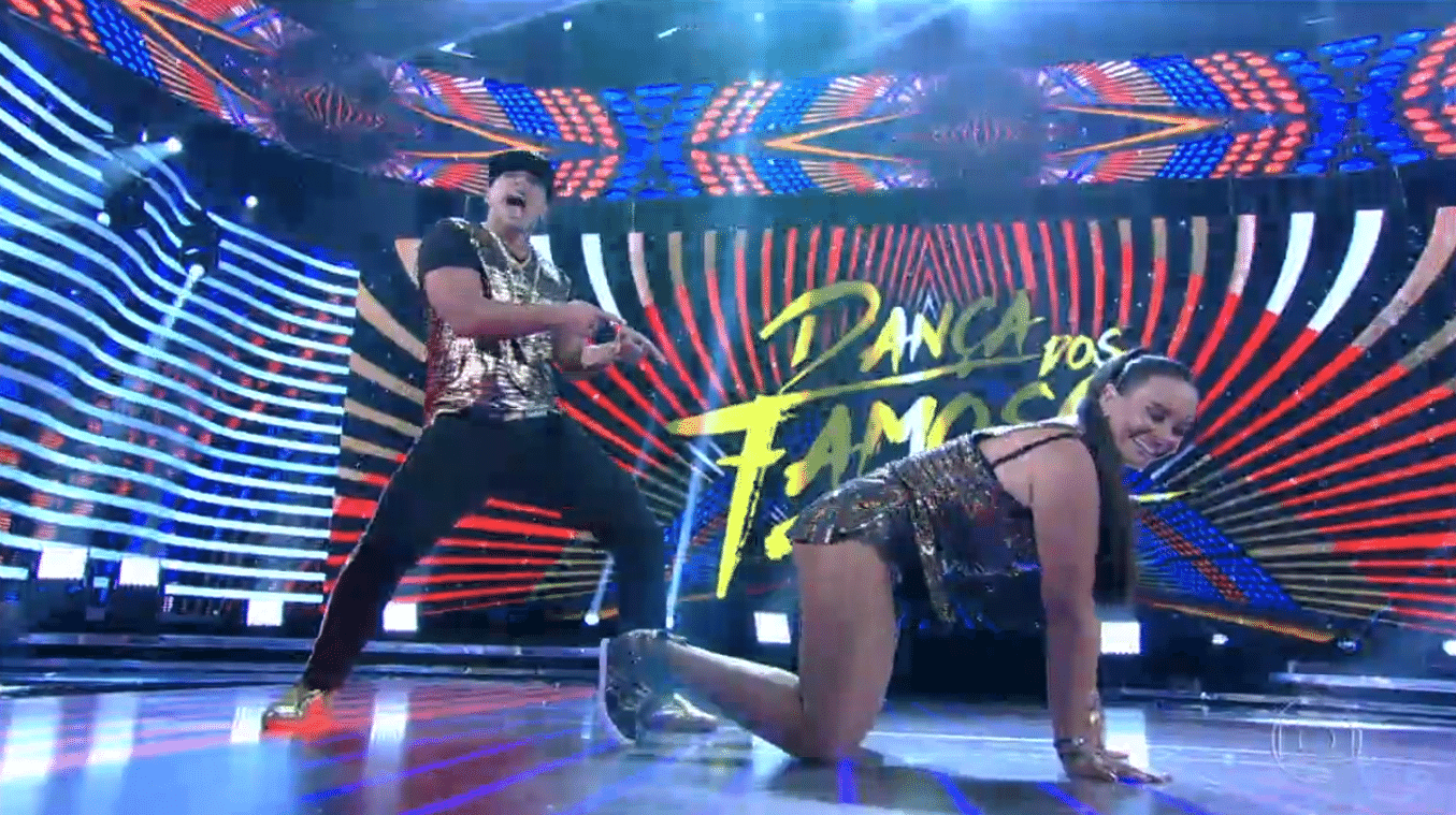 2.out.2016 - Leona Cavalli, Letícia Lima, Solange Couto, Valesca Popozuda e Sophia Abrahão dançaram o funk carioca acompanhadas por bailarinos profissionais --Lisandra Souto abandonou a competição depois de sofrer uma lesão na costela - Reprodução/TV Globo