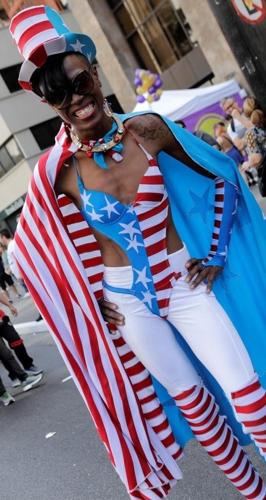 Tio Sam também foi homenageado durante a celebração na avenida Paulista neste domingo - Paulo Whitaker/Reuters