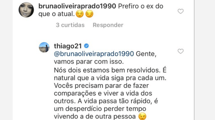 Thiago Magalhães responde para seguidora - Reprodução/Instagram - Reprodução/Instagram