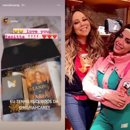 Anitta mostrou recebidos de Mariah Carey no Instagram - Reprodução
