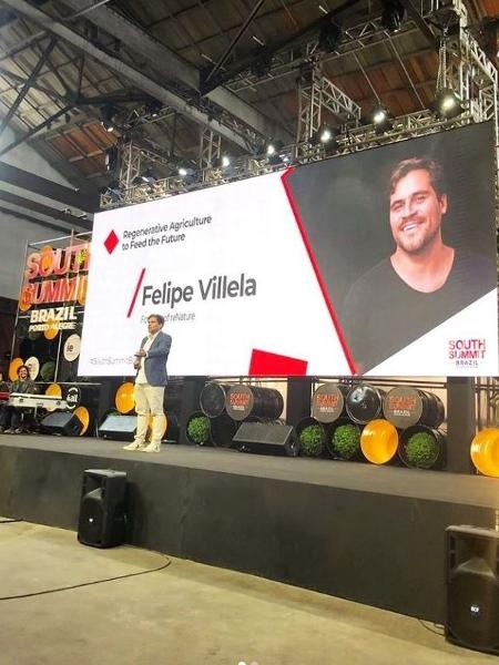 Felipe Villela em um painel no South Summit Brasil - Divulgação