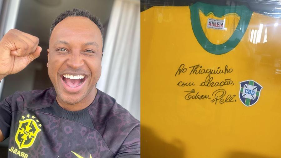 Thiaguinho relembra camisa assinada por Pelé: "Para ter inspiração" - Reprodução/Instagram