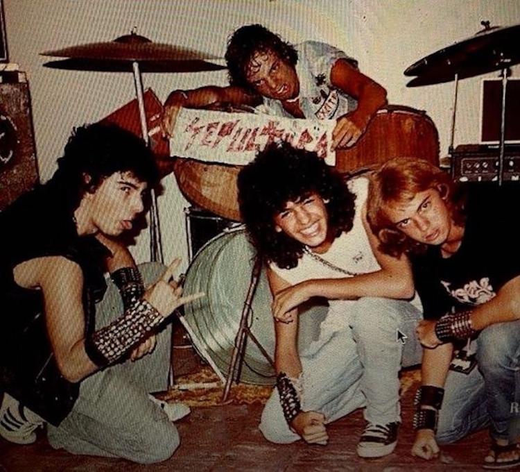 A banda Sepultura na época dos álbuns 'Morbid Visions' (1986) e 'Schizophrenia' (1987)