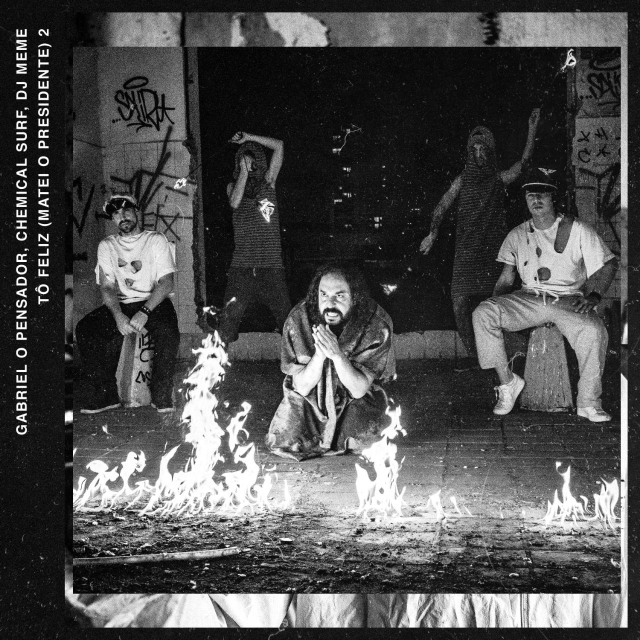 Cena do videoclipe "Matei o Presidente 2" de Gabriel O Pensador com Chemical Surf e DJ Meme - Diuvulgação