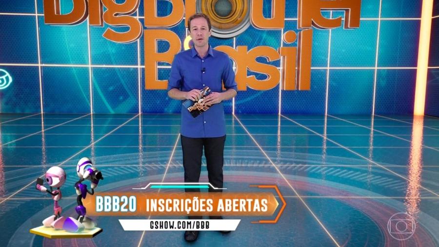 Tiago Leifert anuncia que inscrições para o "BBB20" já estão abertas - Reprodução/TvGlobo