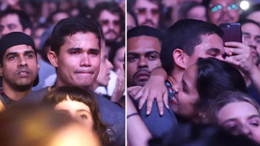 Clebson chora durante show de Lulu Santos no Rock in Rio - Reprodução/Instagram