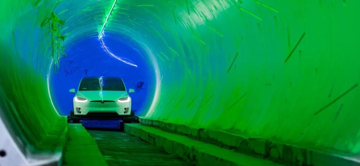 Túnel subterrâneo da The Boring Company - Divulgação
