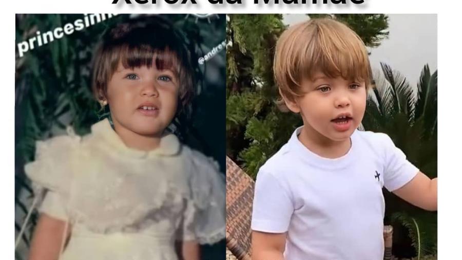 Andressa Suita na infância e o filho, Samuel - Reprodução/Instagram