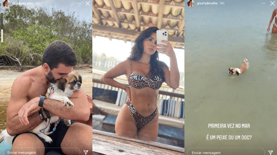 Gizelly Bicalho, Talles Gripp e Jack Bacon estão aproveitando a Bahia - Reprodução/Instagram