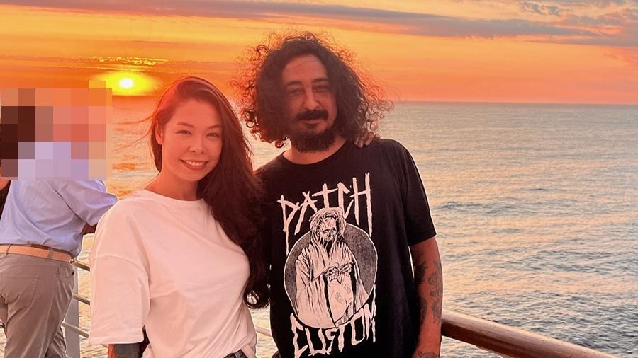 Mayumi Sato e o marido, João Fábio Silveira, passaram oito noites em um navio com outros 350 casais - Arquivo pessoal