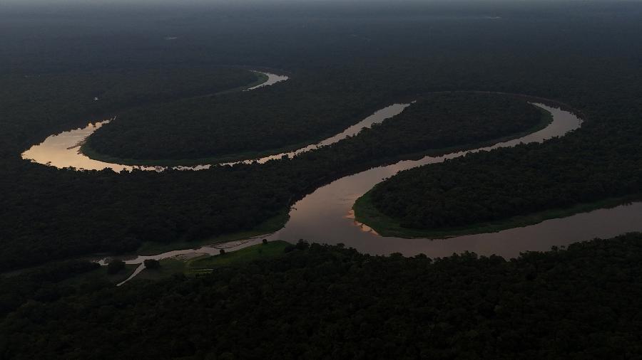 Vista aérea do rio Tefé, no Amazonas Vista aérea do rio Tefé, no Amazonas