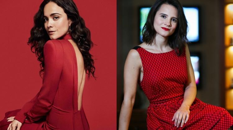 Neste ano, Alice Braga e Bianca Comparato assumiram publicamente seu relacionamento amoroso - montagem com fotos de Gil Inoue e Zanone Fraissat/Folhapress