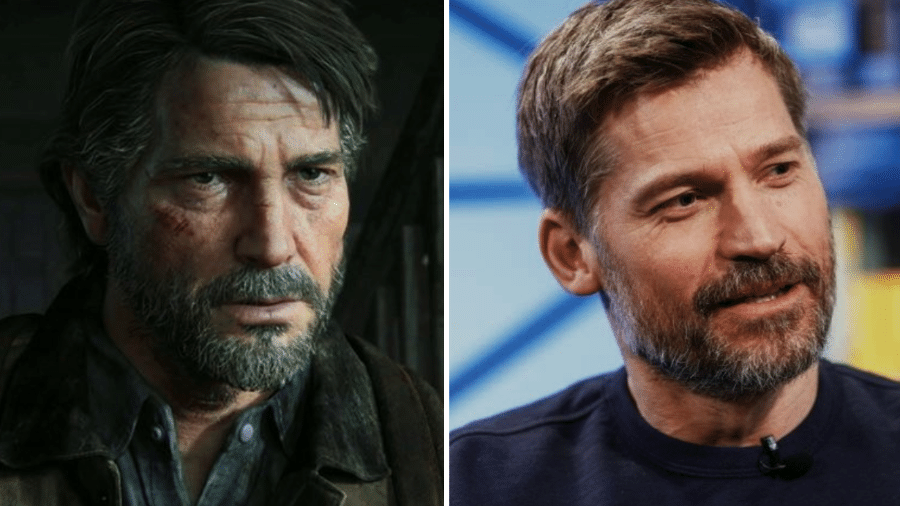 Joel, de "The Last of Us", e o ator Nikolaj Coster-Waldau - Reprodução/Twitter/Montagem