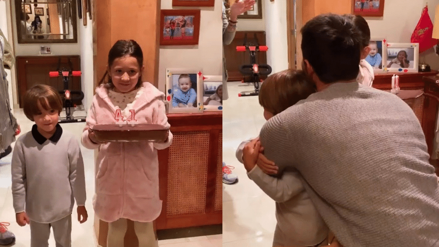 Simaria filmou Giovanna e Pawel fazendo surpresa para os 41 anos do pai, Vicente Escrig - Reprodução/Instagram/@simaria