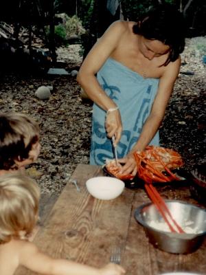 Almoço com lagosta em Caroline Island - Arquivo pessoal - Arquivo pessoal