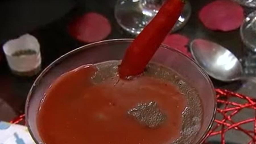 Creme de chocolate com pimenta feito por Kátia no "Jogo de Panelas" - Reprodução/TV Globo