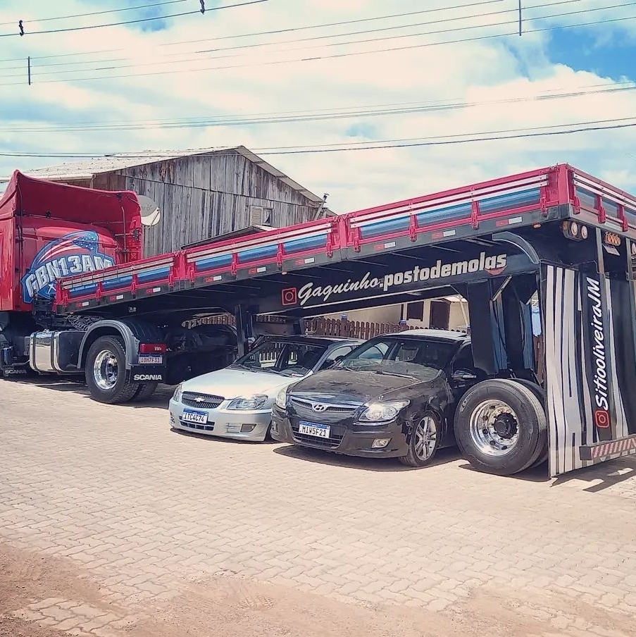 CAMINHÃO SCANIA FRENTE REBAIXADO E ARQUEADO