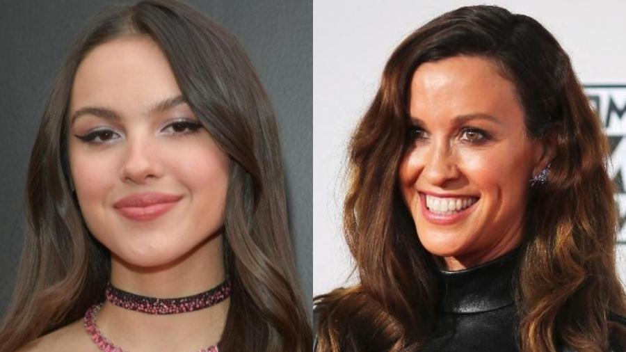 Olivia Rodrigo e Alanis Morissette fizeram um dueto em um show em Los Angeles, EUA - Getty Images e David McNew/Reuters