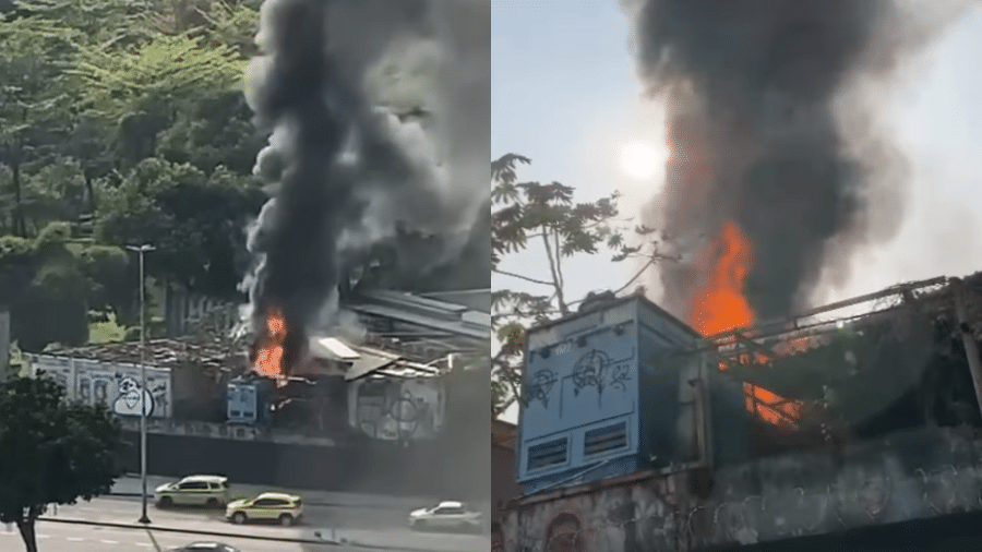 Fogo atingiu o Canecão na manhã de hoje