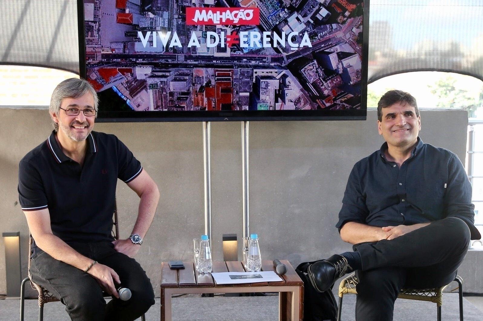 O diretor Paulo Silvestrini e autor da nova temporada de "Malhação" Cao Hamburger conversam com a imprensa no lançamento da nova temporada da novela teen - Manuela Scarpa/Brazil News