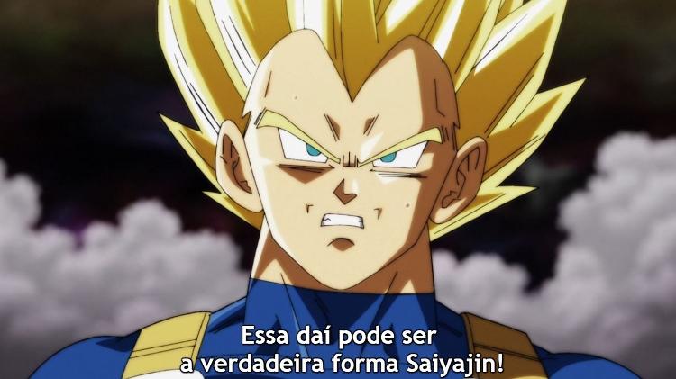 Dragon Ball Super - Vegeta surpreso com forma de Kale - Reprodução - Reprodução