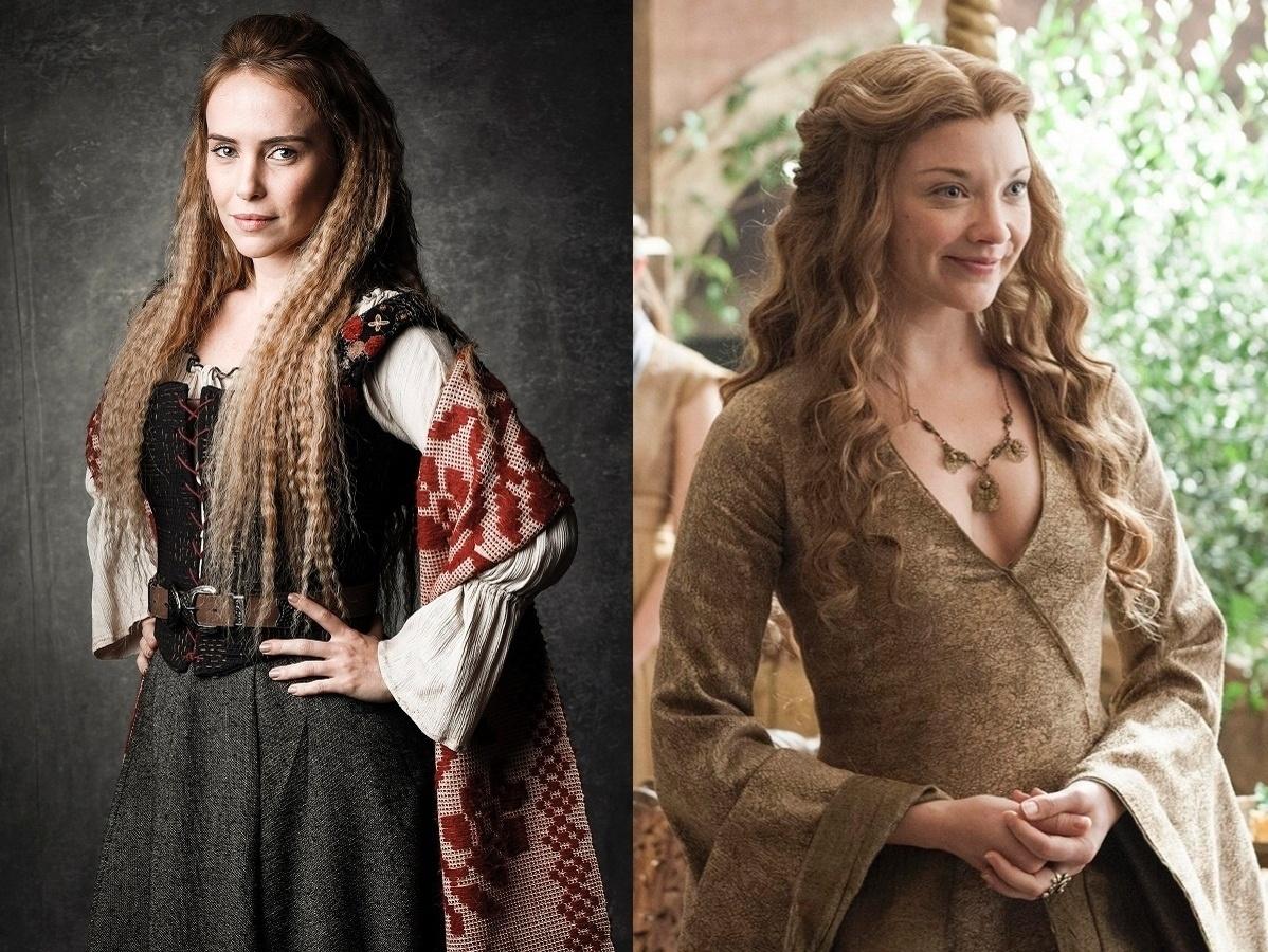 Diana (Fernanda Nobre), de "Deus Salve o Rei"; Margaery Tyrell (Natalie Dormer), de "Game of Thrones" - Fotos de divulgação