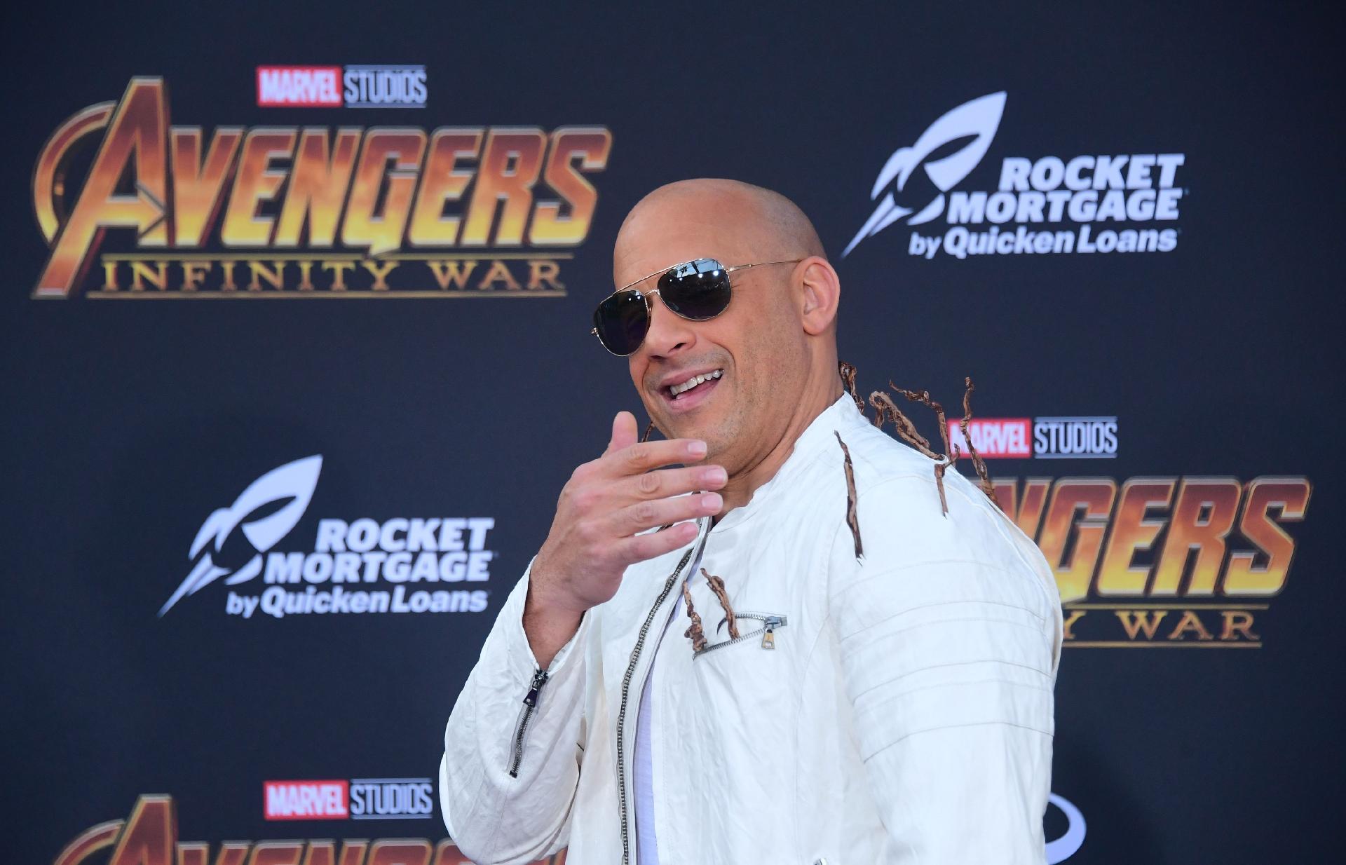 Vin Diesel apareceu para o lançamento de "Vingadores: Guerra Infinita", em Los Angeles - AFP PHOTO / FREDERIC J. BROWN