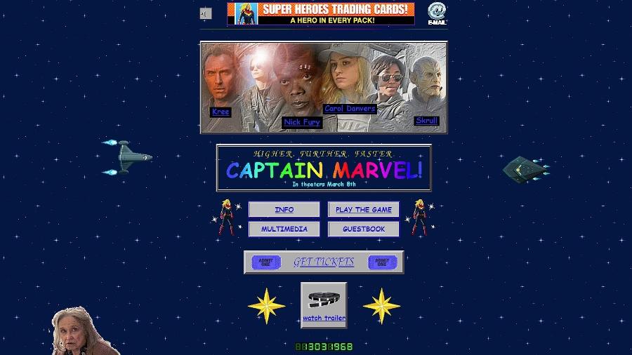 Site de "Capitã Marvel" - Reprodução