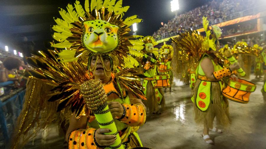 Estácio de Sá durante desfiles pela Série A do Carnaval do Rio - Ellan Lustosa/Código 19/Estadão Conteúdo