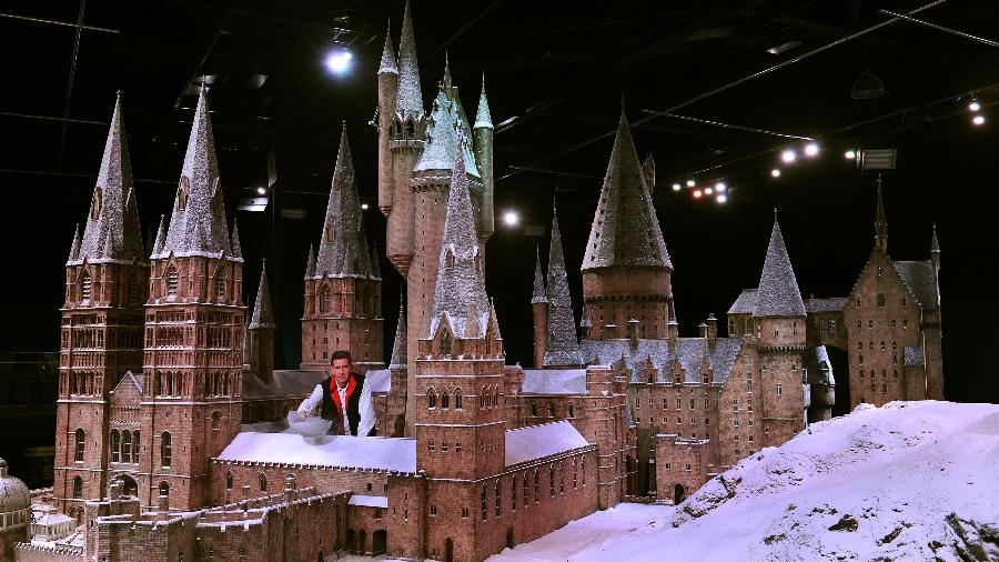 Réplica do castelo de Hogwarts na exposição "Making Harry Potter" em Londres, no Reino Unido - Andrew Matthews/PA Images via Getty Images