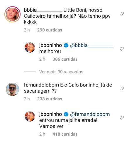 BBB 21: Boninho responde comentários de internautas sobre Caio - Reprodução/Instagram - Reprodução/Instagram