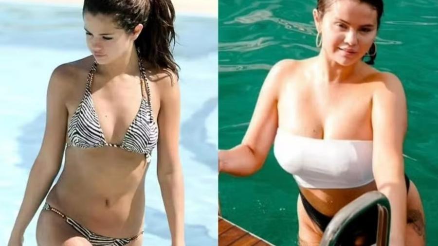 Selena Gomez exibe antes e depois de seu corpo