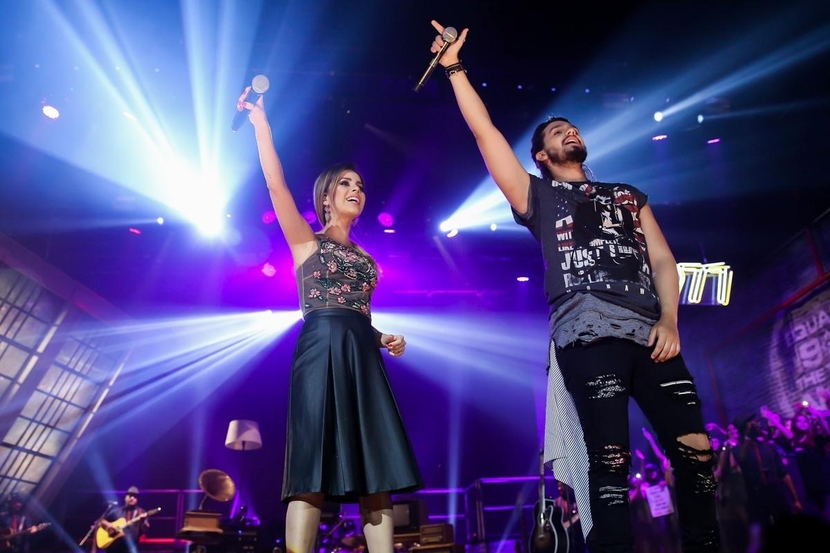 O cantor Luan Santana cantou com Sandy em um show neste final de semana, no Espaço das Américas, durante o lançamento da turnê "1977"  - Manuela Scarpa/Brazil News