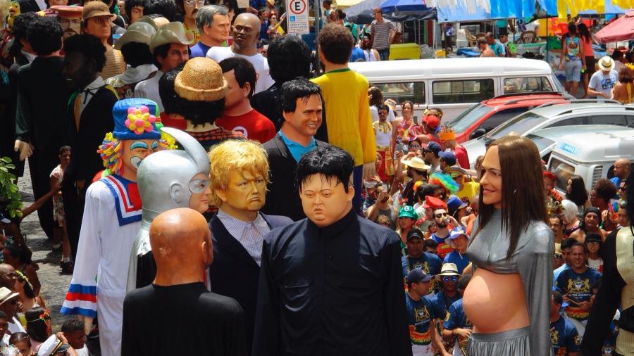 Bonecos de  Kim Jong-un e Donald Trump em Olinda - Jean Nunes/Brazil Photo Press/Folhapress
