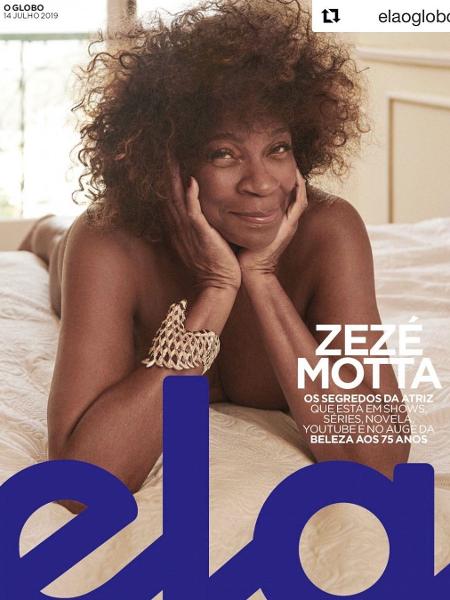 Zezé Mota posa sem roupa para a capa da revista Ela, do jornal O Globo - Reprodução/Instagram
